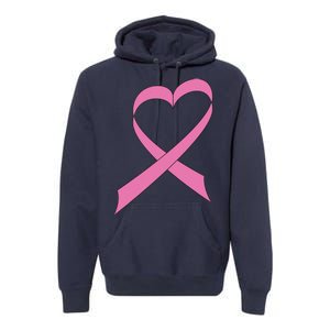 Heart Breast Cancer Ribbon Premium Hoodie