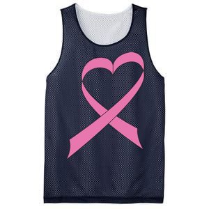 Heart Breast Cancer Ribbon Mesh Reversible Basketball Jersey Tank