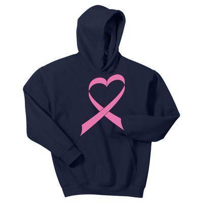 Heart Breast Cancer Ribbon Kids Hoodie