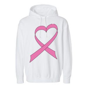 Heart Breast Cancer Ribbon Garment-Dyed Fleece Hoodie