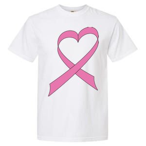 Heart Breast Cancer Ribbon Garment-Dyed Heavyweight T-Shirt