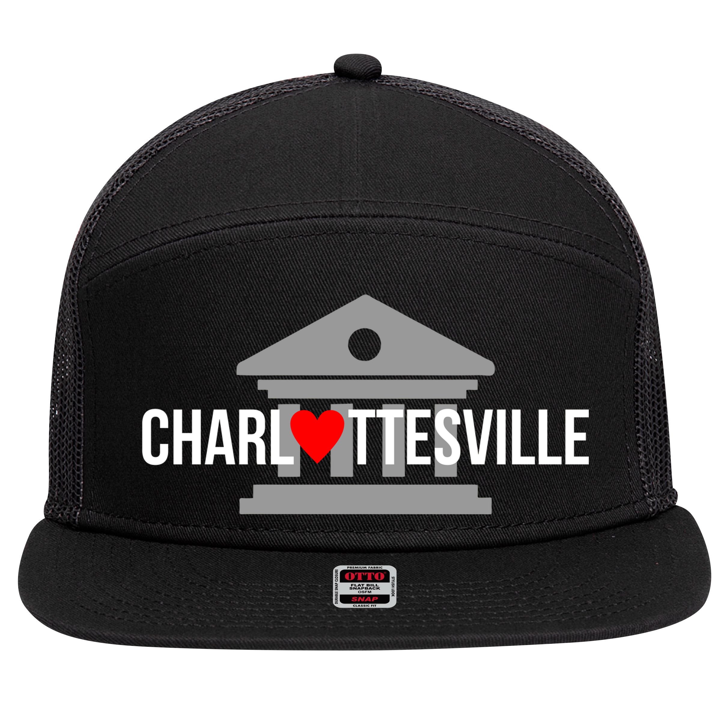 Heart Charlottesville 7 Panel Mesh Trucker Snapback Hat
