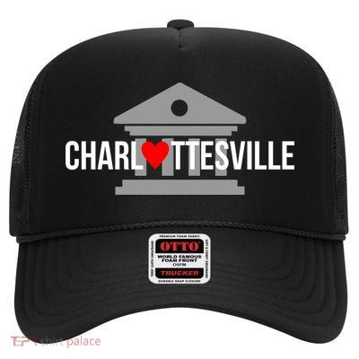 Heart Charlottesville High Crown Mesh Back Trucker Hat