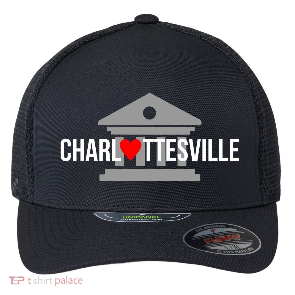 Heart Charlottesville Flexfit Unipanel Trucker Cap