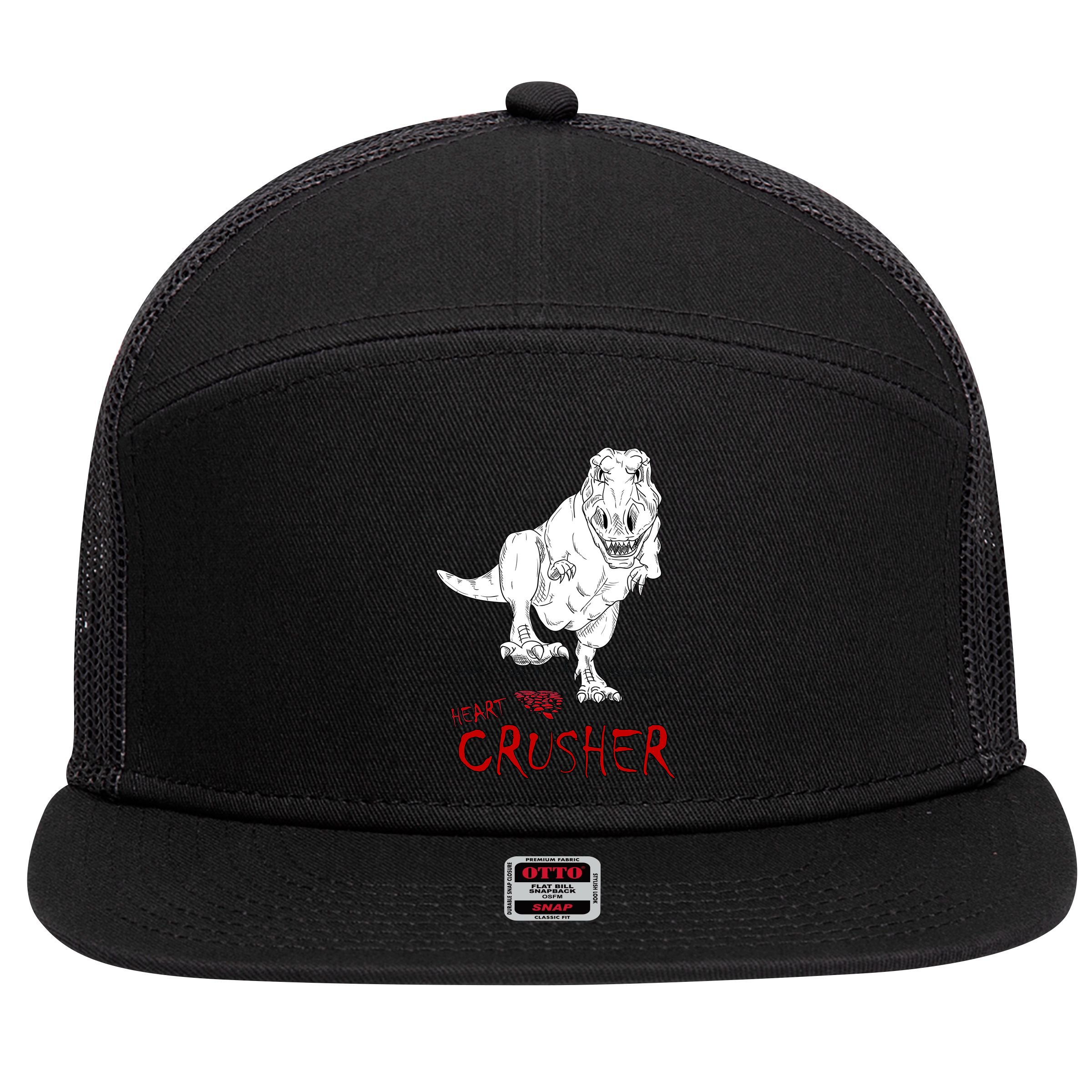 Heart Crusher Valentine's Day 7 Panel Mesh Trucker Snapback Hat