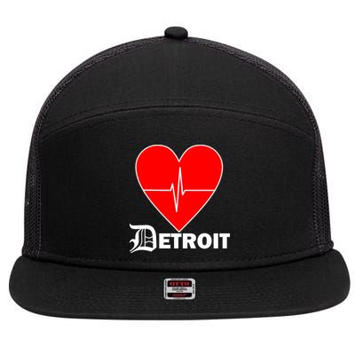 Heart Detroit Pulse 7 Panel Mesh Trucker Snapback Hat