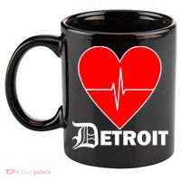 Heart Detroit Pulse 11oz C Handle Ceramic Mug