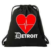 Heart Detroit Pulse Drawstring Bag