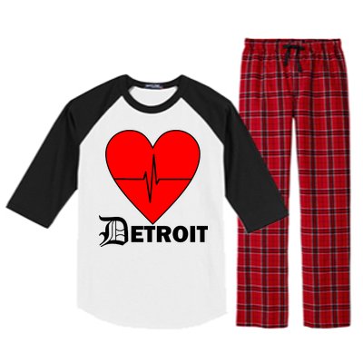 Heart Detroit Pulse Raglan Sleeve Pajama Set