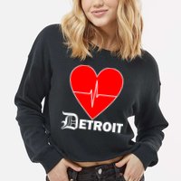 Heart Detroit Pulse Cropped Pullover Crew