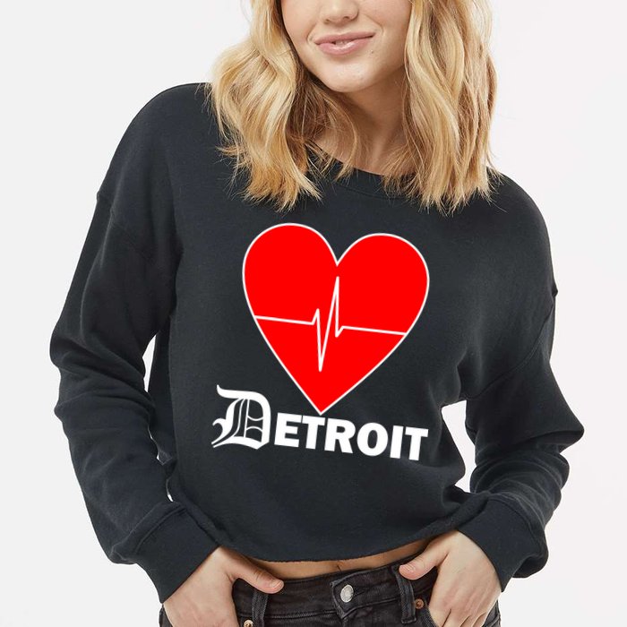 Heart Detroit Pulse Cropped Pullover Crew