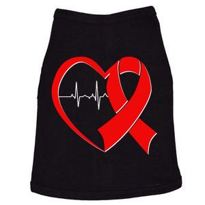 Heart Disease Health Awareness Heartbeat Red Ribbon Doggie Tank