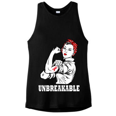Heart Diseases Unbreakable We Can Do It Ladies PosiCharge Tri-Blend Wicking Tank