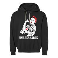 Heart Diseases Unbreakable We Can Do It Garment-Dyed Fleece Hoodie