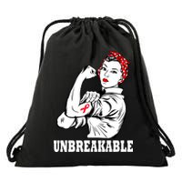 Heart Diseases Unbreakable We Can Do It Drawstring Bag