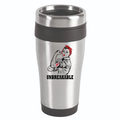 Heart Diseases Unbreakable We Can Do It 16oz Travel Tumbler