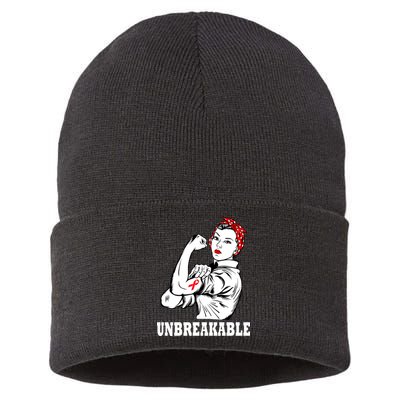 Heart Diseases Unbreakable We Can Do It Sustainable Knit Beanie