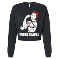 Heart Diseases Unbreakable We Can Do It Cropped Pullover Crew