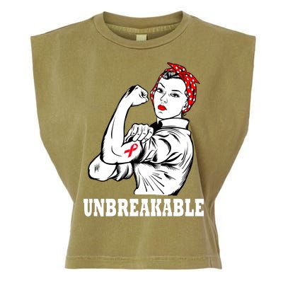 Heart Diseases Unbreakable We Can Do It Garment-Dyed Women's Muscle Tee