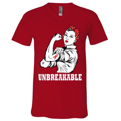 Heart Diseases Unbreakable We Can Do It V-Neck T-Shirt