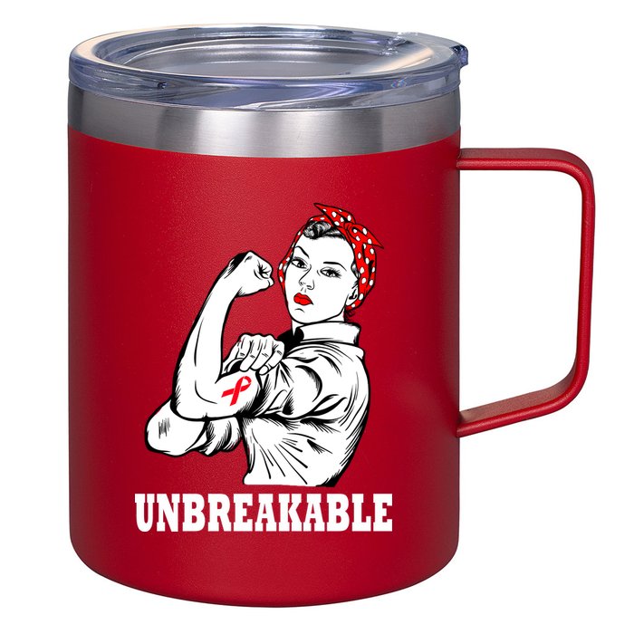 Heart Diseases Unbreakable We Can Do It 12oz Stainless Steel Coffee Mug