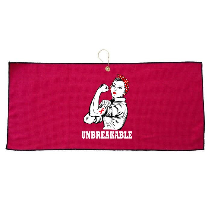 Heart Diseases Unbreakable We Can Do It Large Microfiber Waffle Golf Towel
