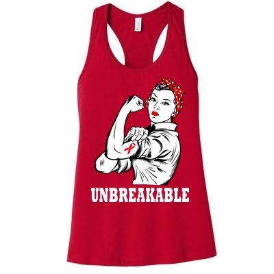 Heart Diseases Unbreakable We Can Do It Women's Racerback Tank