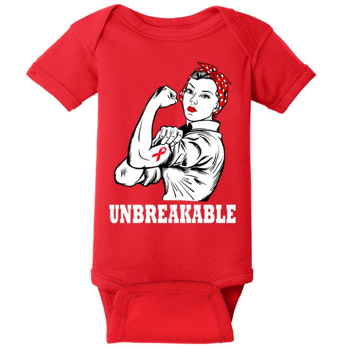 Heart Diseases Unbreakable We Can Do It Baby Bodysuit