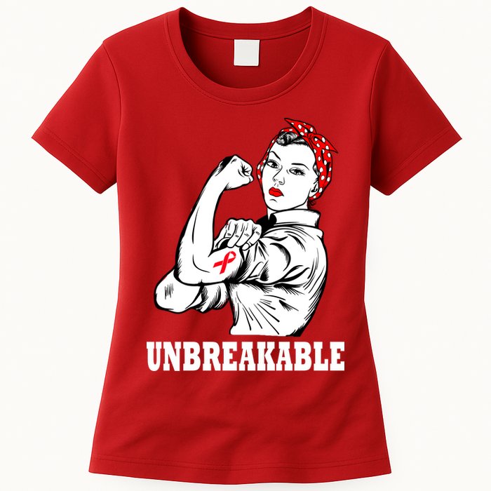 Heart Diseases Unbreakable We Can Do It Womens T-Shirt
