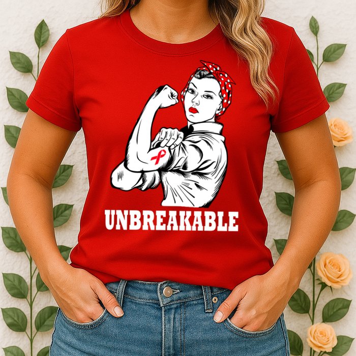 Heart Diseases Unbreakable We Can Do It Womens T-Shirt