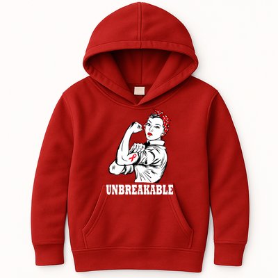 Heart Diseases Unbreakable We Can Do It Kids Hoodie