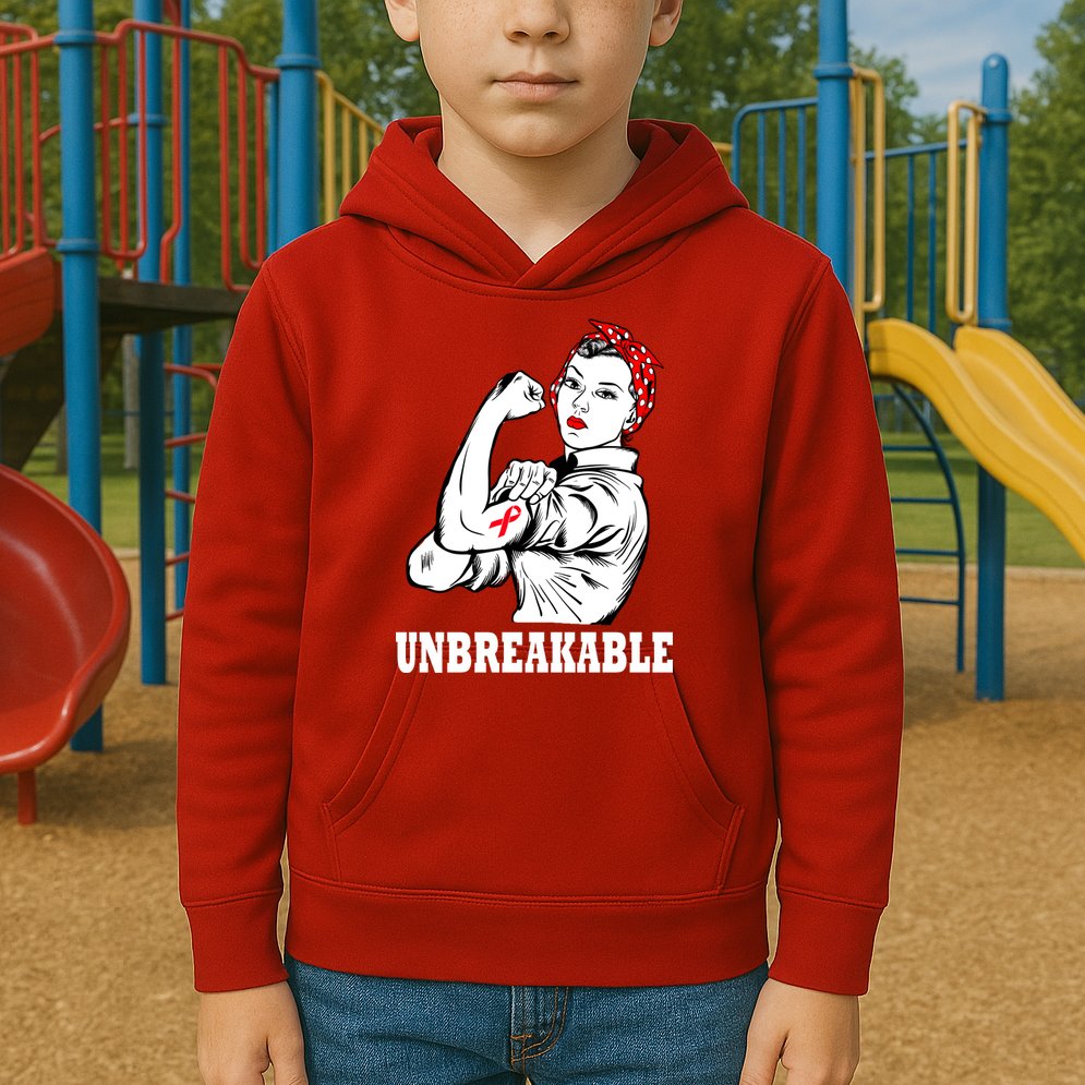Heart Diseases Unbreakable We Can Do It Kids Hoodie