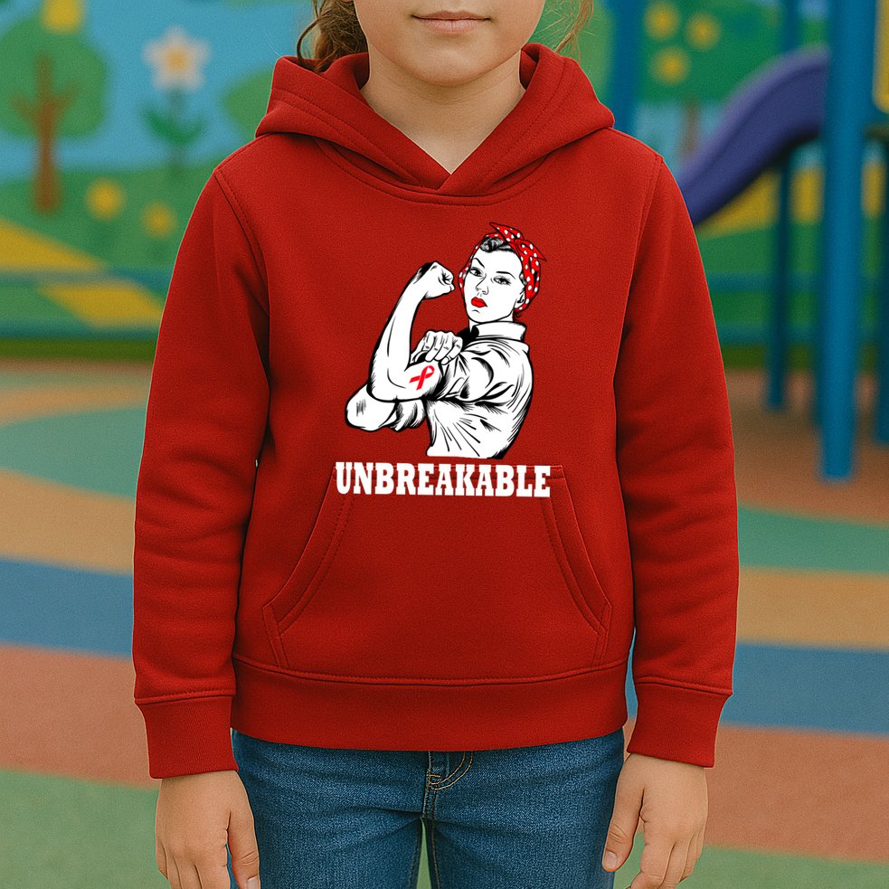 Heart Diseases Unbreakable We Can Do It Kids Hoodie
