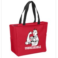Heart Diseases Unbreakable We Can Do It Zip Tote Bag