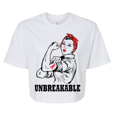 Heart Diseases Unbreakable We Can Do It Bella+Canvas Jersey Crop Tee