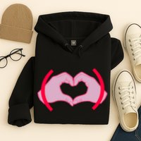 Heart Hands Sign Love Tribute Hoodie