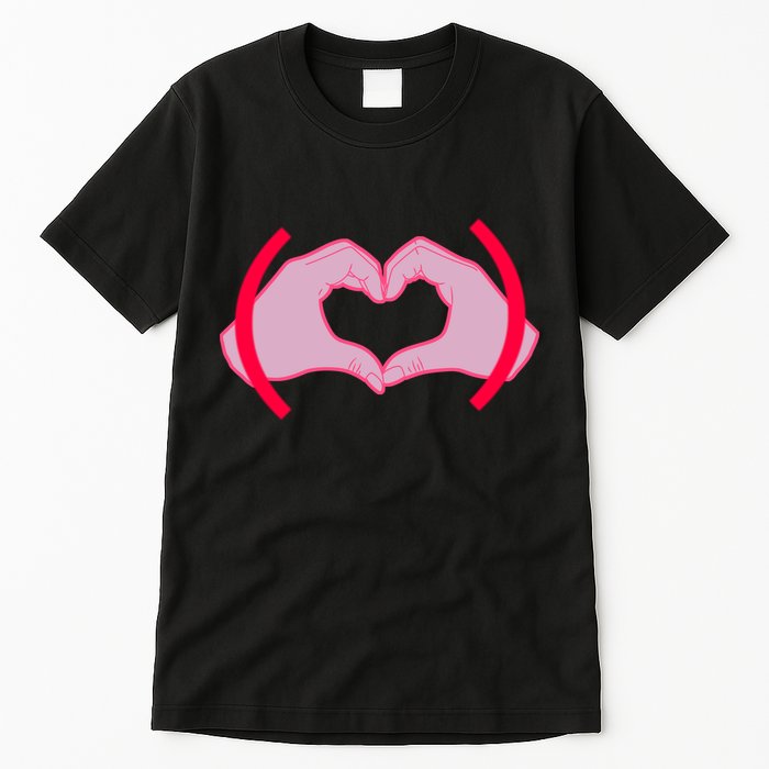 Heart Hands Sign Love Tribute Tall T-Shirt