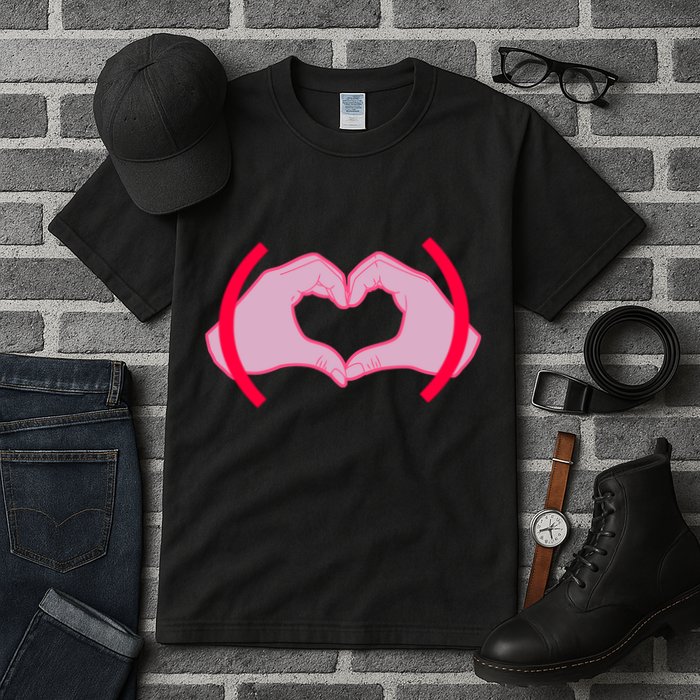 Heart Hands Sign Love Tribute Tall T-Shirt