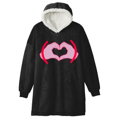 Heart Hands Sign Love Tribute Hooded Wearable Blanket