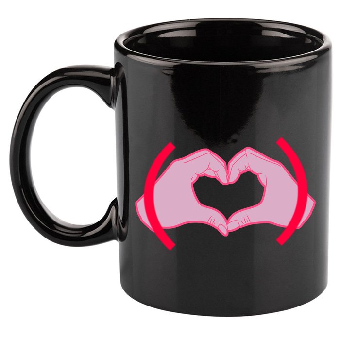 Heart Hands Sign Love Tribute 11oz C Handle Ceramic Mug