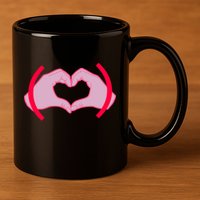 Heart Hands Sign Love Tribute 11oz C Handle Ceramic Mug