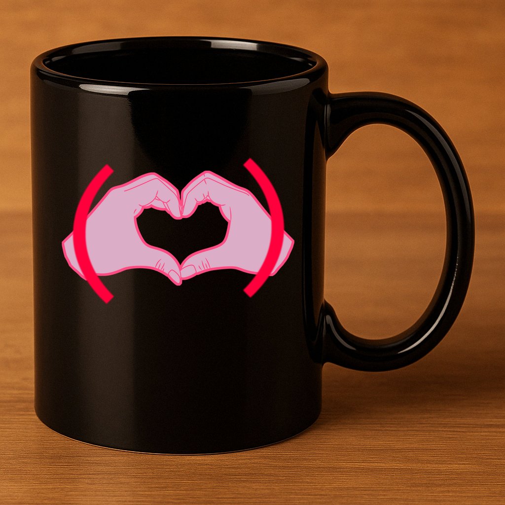 Heart Hands Sign Love Tribute 11oz C Handle Ceramic Mug