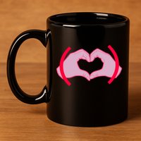 Heart Hands Sign Love Tribute 11oz C Handle Ceramic Mug