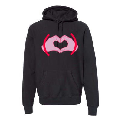 Heart Hands Sign Love Tribute Premium Hoodie