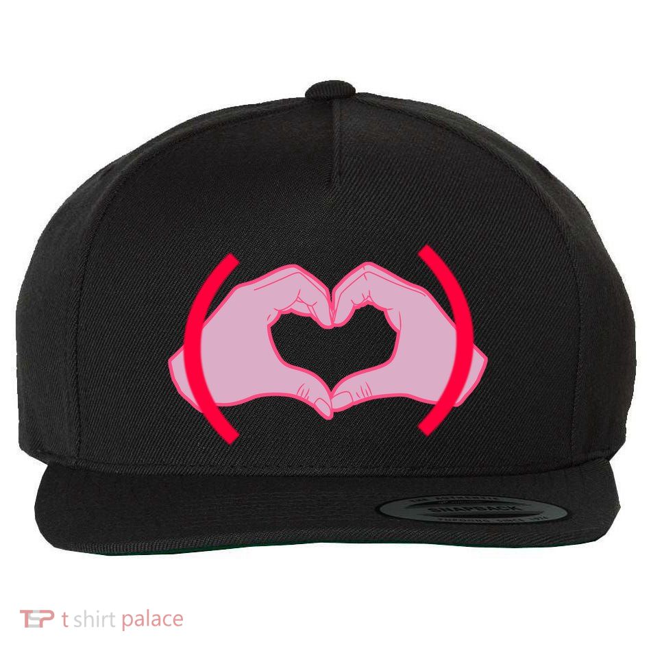 Heart Hands Sign Love Tribute Wool Snapback Cap
