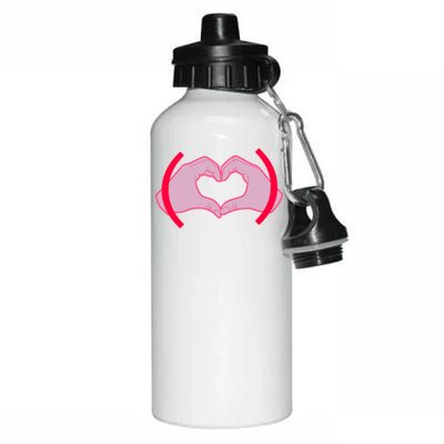 Heart Hands Sign Love Tribute Aluminum Water Bottle 