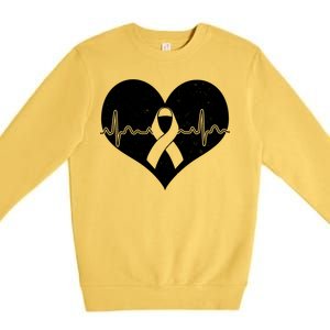 Heart Health Awareness Heartbeat Premium Crewneck Sweatshirt