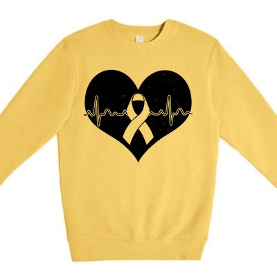 Heart Health Awareness Heartbeat Premium Crewneck Sweatshirt