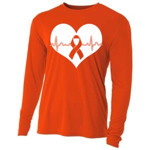 Heart Health Awareness Heartbeat Cooling Performance Long Sleeve Crew