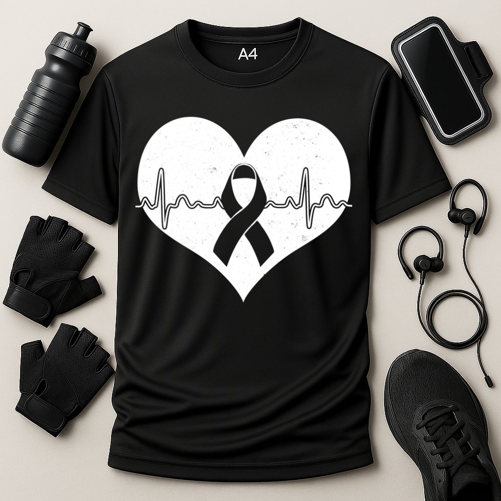 Heart Health Awareness Heartbeat Cooling Performance Crew T-Shirt